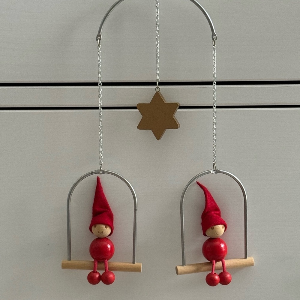Vintage Aarikka Gnome Christmas Window Mobile ‘Veijaritontut’ with Original Box